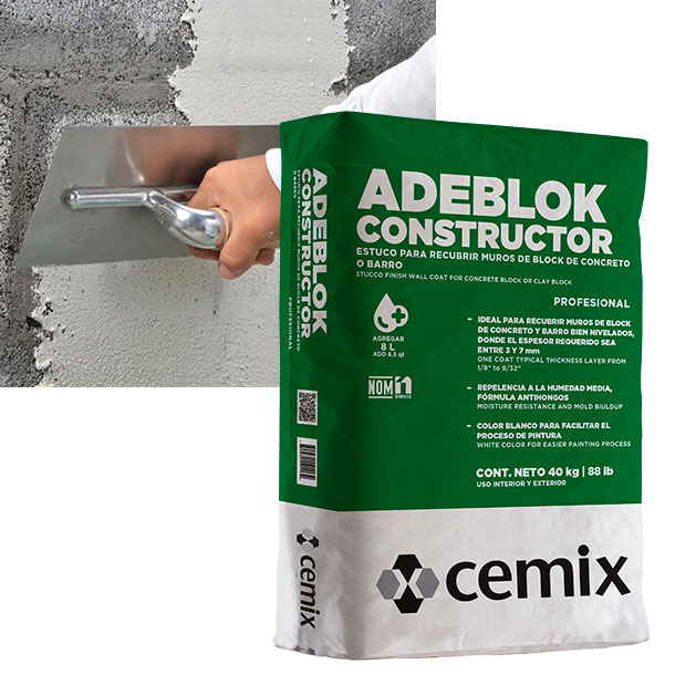 [30054] CEMIX ADEBLOK CONSTRUCTOR GRIS, SACO DE 40 KG