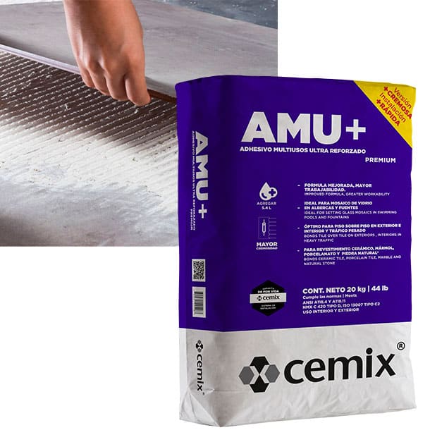 CEMIX ADHESIVO AMU, SACO DE 20 KG 